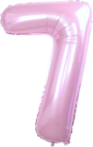 CHPN - Folieron - 7 Jahre - 36 cm - Nummer Ballon - Pink - Ballon - Partydekoration - Siebter Geburtstag - Party - Geburtstag - 7 - Pink Folie Ballon von CHPN