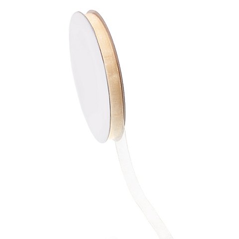 Chiffonband, creme, 10 mm, 25 m