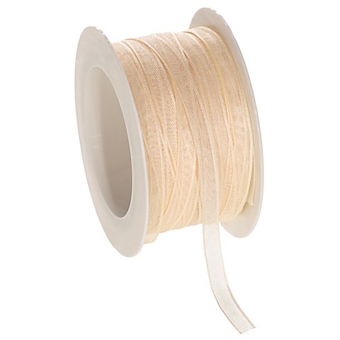 Chiffonband, creme-rosé, 6 mm, 50 m