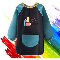 Cute Cartoon Long Sleeved Children's Bib Kids Boys Girls Art Craft Painting Apron Baby Feeding Smock For Student