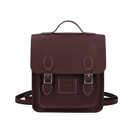 DIY PU Ledertasche Strickset Vintage handgefertigte Tasche Set College Rucksack Handnähte nähen DIY Material Cambridge gewebte Tasche großes Pu Leder (Color : Wine red)