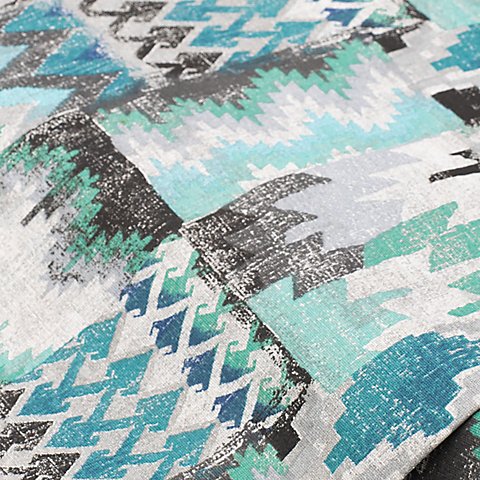 Dekostoff Inka-Patchwork "Lorena", petrol-color