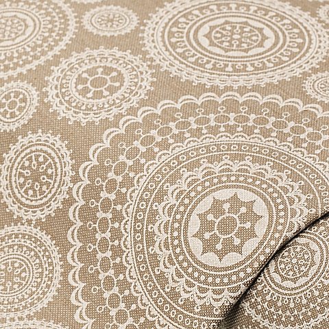 Dekostoff Patchwork "Mandala", natur/beige