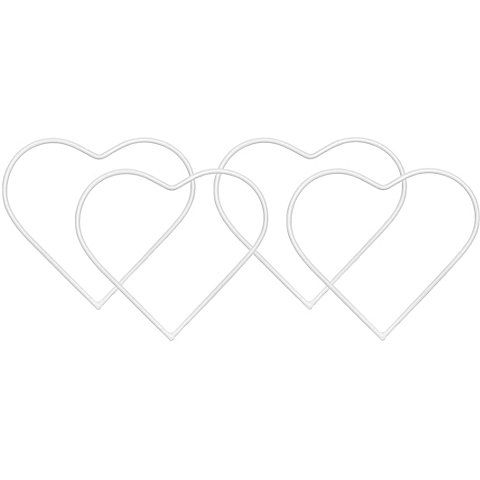 Drahtform "Herz", weiß, 10 cm, 4 Stück