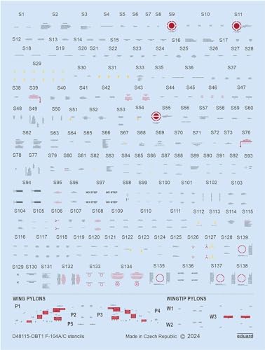 Eduard Accessories D48115 - 1:48 F-104A/C stencils 1/48 KINETIC - Neu