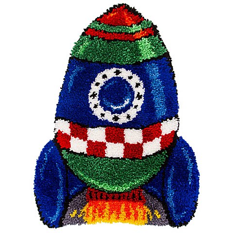 Form-Knüpfteppich "Rakete", 50 x 67 cm