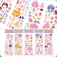 Funny 5 Sheets Girl Changing Clothes Stickers Kids Dress Up Stickers Cartoon Beauty Dress Up Little Girl Loves PVC Book Stickers