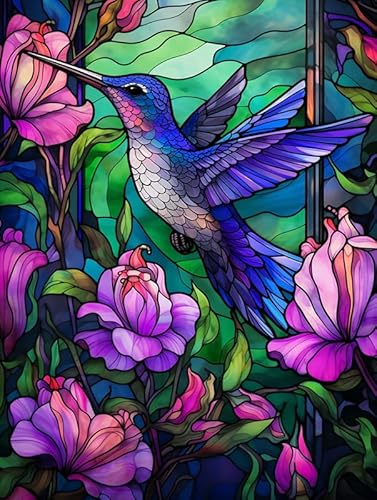 Ginfonr DIY Diamond Art Painting Zubehör Vogel Set Full, 5D Diamant Painting Blume Bilder Kit Crystal Rhinestone Embroidery Decoration Für Home Wall Décor 30x40 cm8060 von Ginfonr