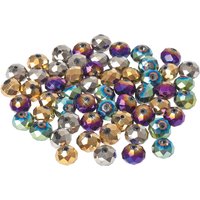 Glasschliffperlen, 10 mm, 35 Stück - Metallic von Grau