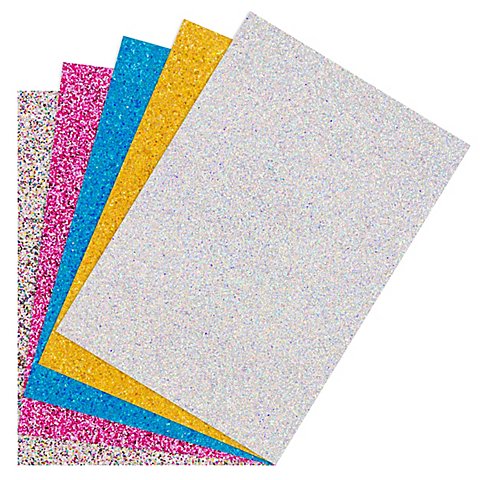 Glitter-Karton, 17,4 x 24,5 cm, 5 Blatt von folia (Bringmann)