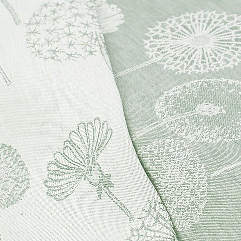 Halbleinen-Jacquard "Pusteblumen", grün