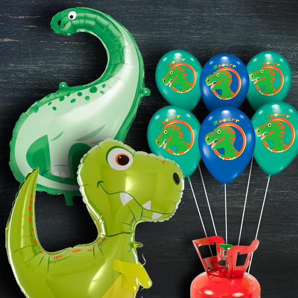 Heliumballon-Set "Dinosaurier", 9-teilig von Geburtstagsfee