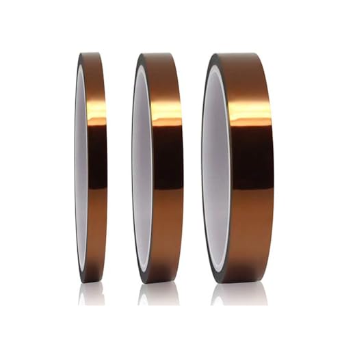 Hitzebeständiges Klebeband,3 Rollen Kapton Tape Polyimid Hitzebeständig Elektro Elektronik Isolierband Hohen Temperaturen Hochtemperatur Band für Sublimations Wellenlöten 3D Drucker 5/10/15mm von SinChic