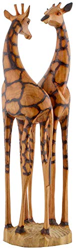 Holzgiraffe Giraffenpaar Afrika Deko "Etana" 42 cm Holz Giraffe Figur Holzfigur von Holzgiraffe