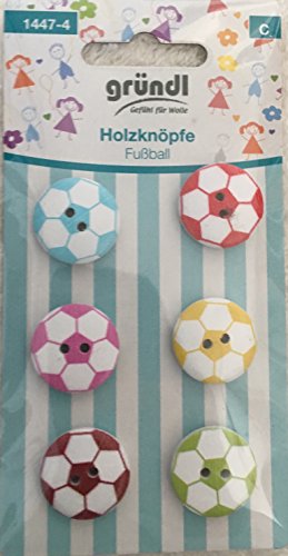 Holzknöpfe Fußball 6 stück