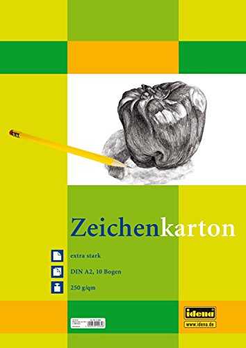 Idena 212065 Zeichenkarton extra stark, DIN A2, 250 g / m², 10 Bogen (2er Aktionspack) von Idena