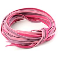 Imitatlederband 3er-Set - Lila/Pink-Mix von Pink