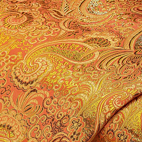 Jacquard "Blumen/Paisley", orange/gold