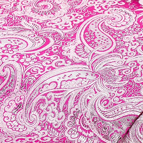 Jacquard "Blumen/Paisley", pink/silber