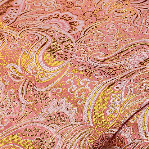 Jacquard "Blumen/Paisley", rosa/gold