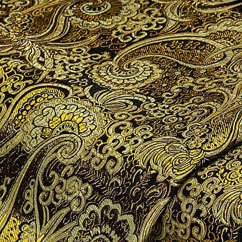 Jacquard "Blumen/Paisley", schwarz/gold