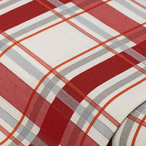 Jacquard "Karo", rot/grau/natur