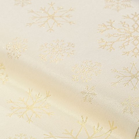 Jacquard "Schneekristalle" mit Glitzergarn, natur/gold