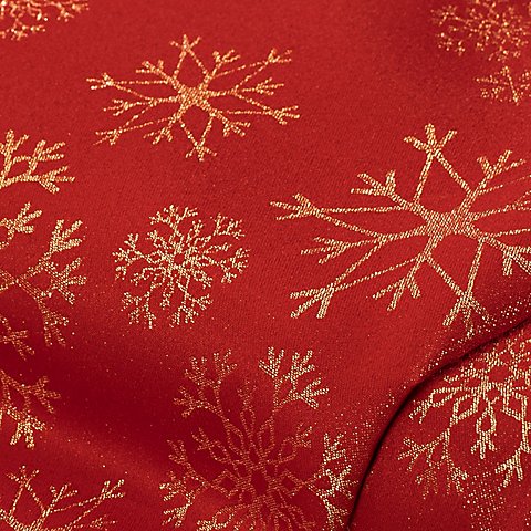 Jacquard "Schneekristalle" mit Glitzergarn, rot/gold