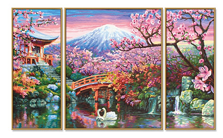 Kirschbl�te in Japan - Triptychon