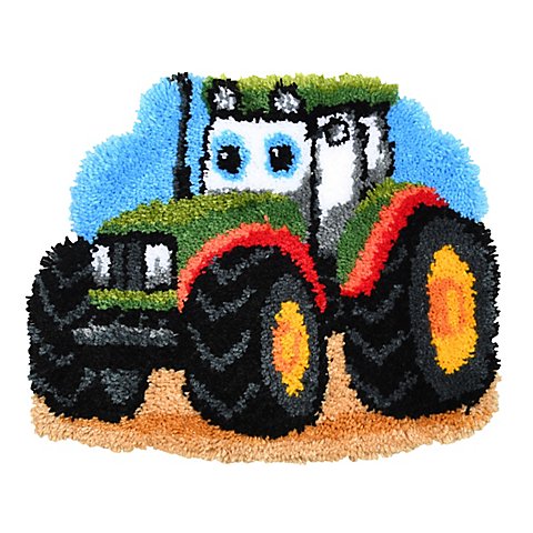 Knüpf-Formteppich "Traktor", 55 x 46 cm