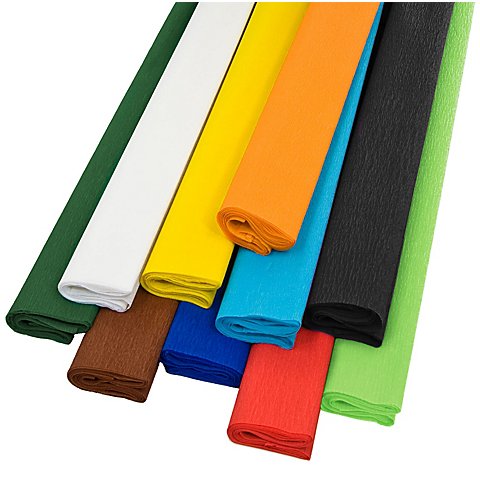 Krepp-Papier "Basic", 50 cm x 2 m, 10 Rollen von folia (Bringmann)