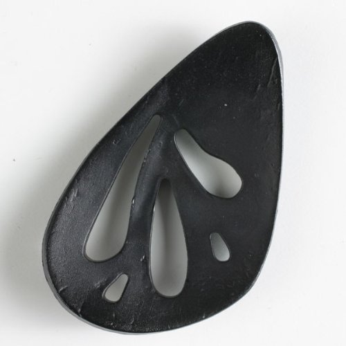 Kunststoffknopf, oval - Größe: 70mm - Farbe: schwarz