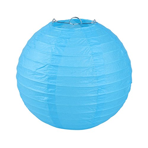 Lukis 1x Lampion Laternen Papierlaterne Lampenschirm Hochtzeit Party Dekoration Ballform Blau 20cm von AAF Nommel