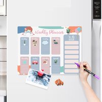 Magnetic Planner Sticker Kawaii Schedule Work Plan Magnetic Fridge Sticker Cartoon Plan Notepad Whiteboard TO DO LIST Sticker