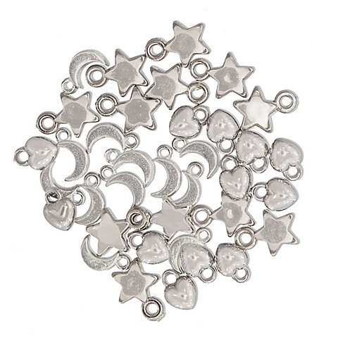 Mini-Anhänger, silber, 5–11 mm, 36 Stück