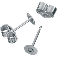 Ohrstecker mit Platte, 925er Sterling-Silber, 2 Stück von Silber