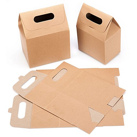 Papp-Geschenkboxen, braun-natur, 12 Stück