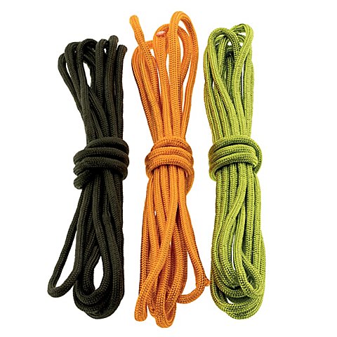 Paracord-Mix, orange, hellgrün, dunkelgrün, 4 mm Ø, 3x 2,6 m