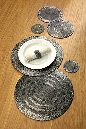 Platzset "Glasperlen", 35 cm, grau