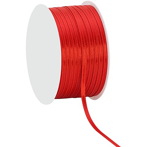 Satinband, rot, 3 mm, 50 m