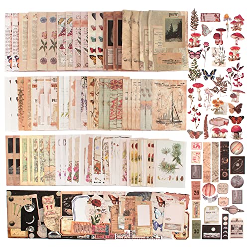 Scrapbook Stickers Vintage,400Pcs Scrapbook Aufkleber,Natur und Universum Themen Washi Aufkleber Set,Dekopapier Scrapbooking,Vintage Bastelpapier für Sammelalbum,Fotoalbum von Soskakiist