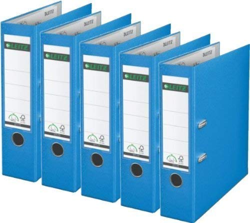 Sparpack Leitz 1010 Qualitäts-Ordner Plastik brei, mit patentierter 180º-Präzisionsmechanik 14 Farben zur Auswahl (10, hellblau)