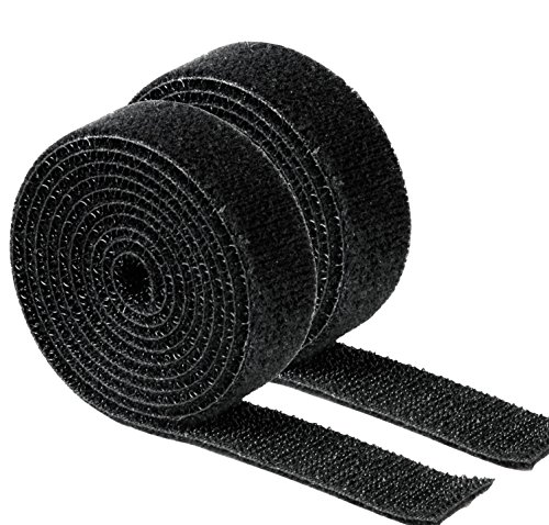 Sparset: 2x Hama Klettband Klett-Kabelbinder, universell, je 1 m (insgesamt 2x1m also 2m), schwarz