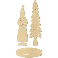 Stehfigur "Weihnachtsmann mit Tanne"