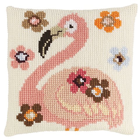 Stickkissen/Wandbehang "Flamingo"