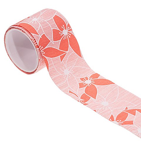 Stoffband "Blüten", flamingo, 60 mm, 2,5 m