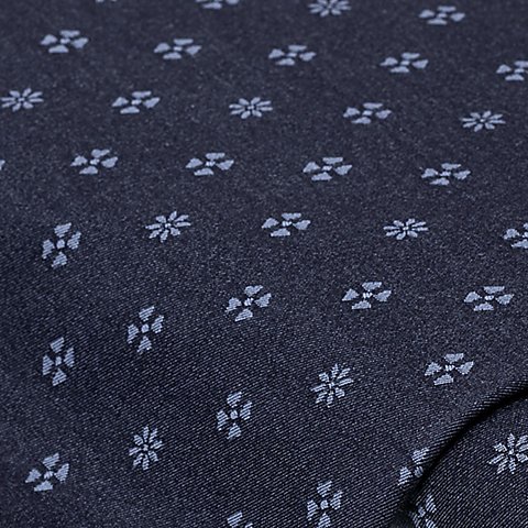 Stretch-Jacquard "Blümchen", blau