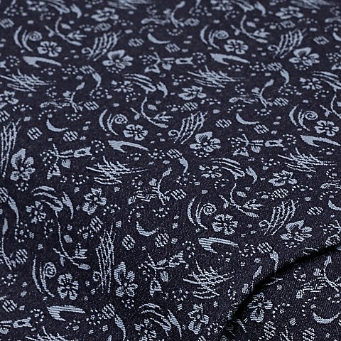 Stretch-Jacquard "Blumenallover", blau-color