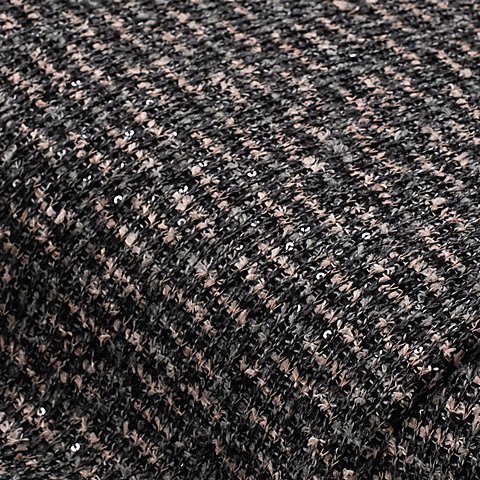 Strickstoff mit Fädchengarn und Pailletten, schwarz/rosé/grau