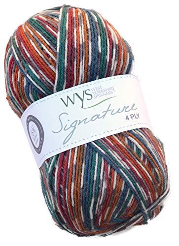 WYS Bluefaced Leicester Wolle "Signature 4ply" sock yarn 855 - pheasant, 100g Wolle, Sockenwolle musterbildend mit blue faced leicester wool von West Yorkshire Spinners